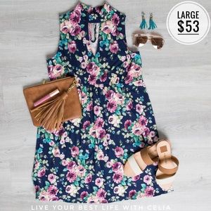 Floral Keyhole Dress